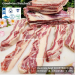 Beef rib SHORTRIB daging iga sapi frozen Australia GREENHAM crossed cuts for galbi bulgogi 3/8" 1cm (price/kg 11-12pcs)